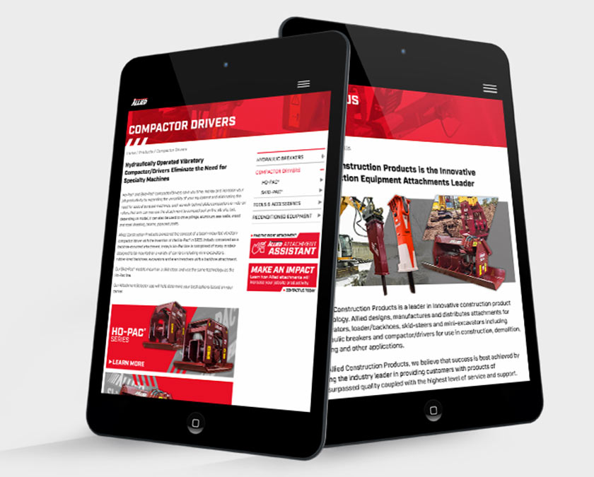 Allied Website on Tablet